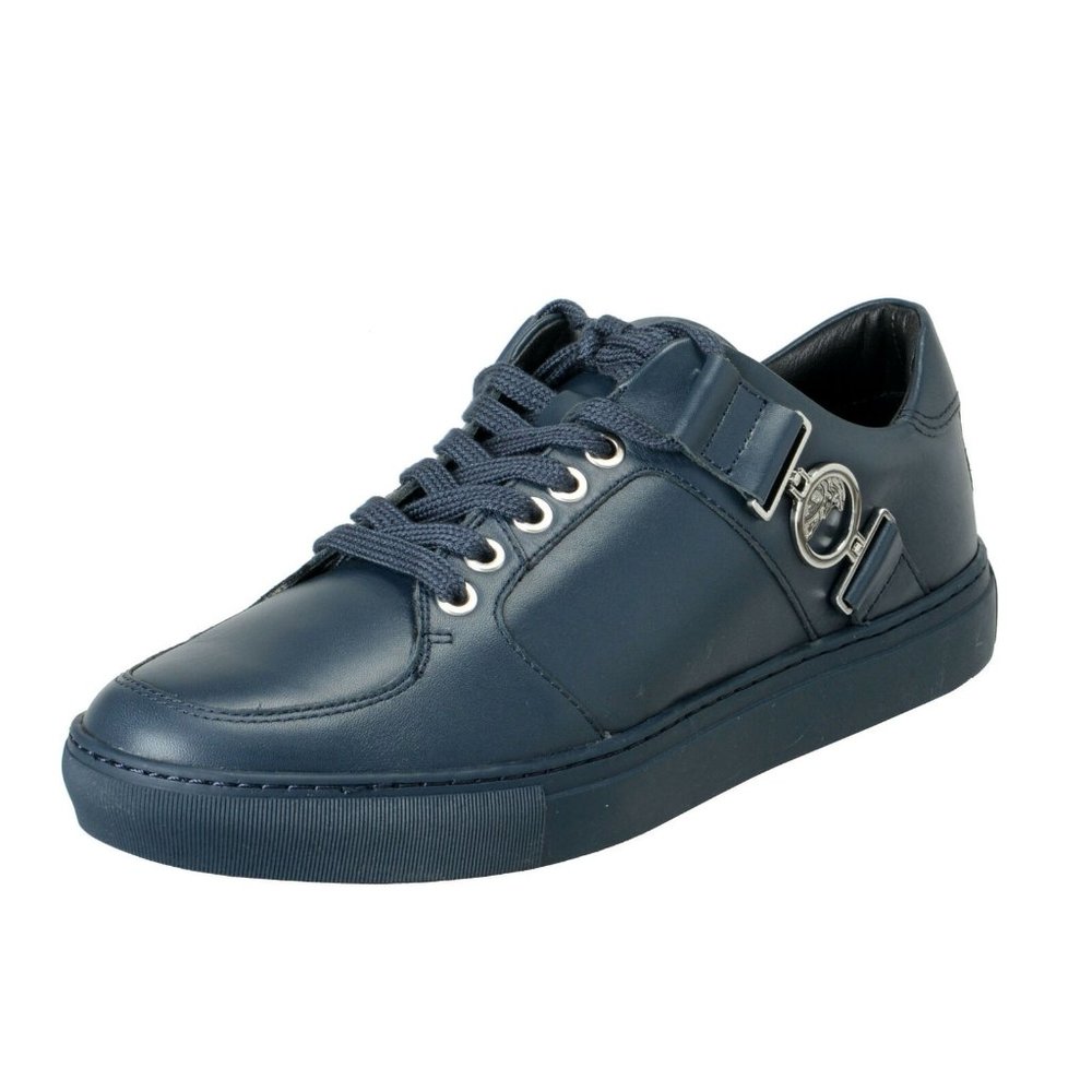 Versace Collection Men's Blue Leather Sneakers